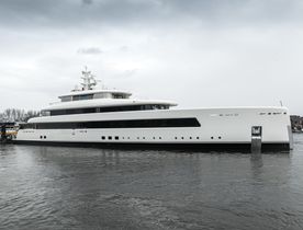 67-meter Feadship yacht Project 823 emerges from her shed