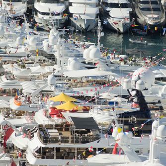 Superyachts track-side at Monaco Grand Prix