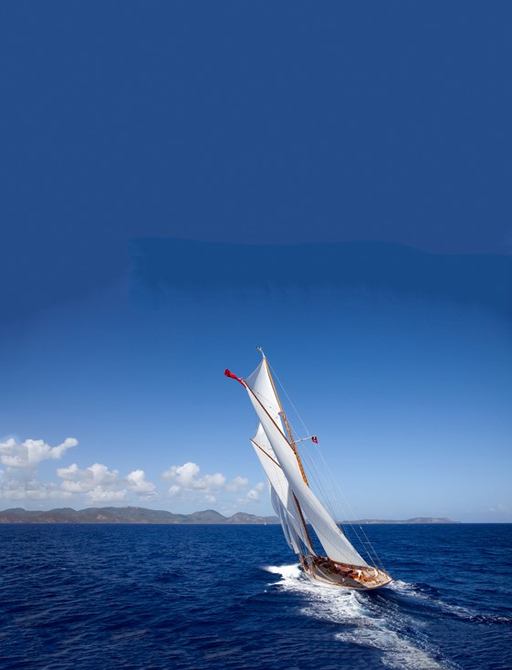 luxury yacht ELENA cruising on charter with beautiful sails