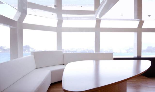 Panoramic main salon on Enigma XK